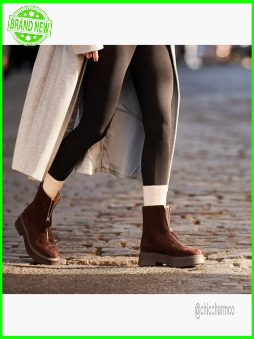 Women's Platform Ankle Boots Block Heel Round Toe Zipper Winter Booties